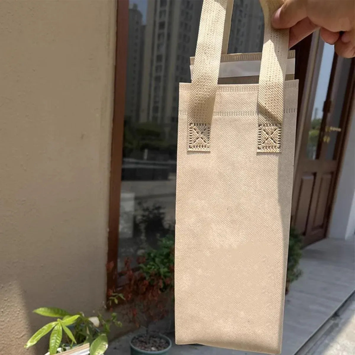 50pcs Thermal Insulation Packing Bag Non Woven Milk Tea Cake Food Storage Bag - Kraft-24x24x15cm