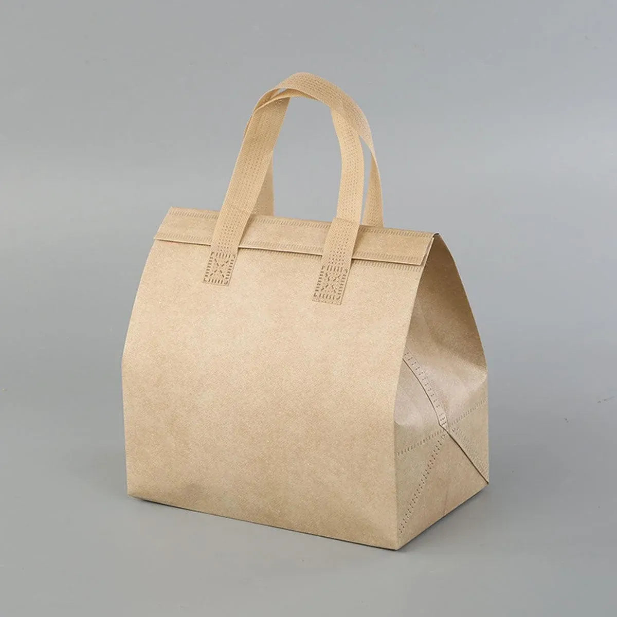 50pcs Thermal Insulation Packing Bag Non Woven Milk Tea Cake Food Storage Bag - White-27x12x10cm