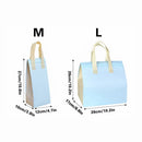 50PCS Blue Takeaway Packaging Bags with Handles and Self-Adhesive Seal - L