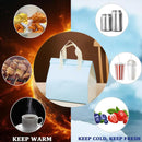 50PCS Blue Takeaway Packaging Bags with Handles and Self-Adhesive Seal - L