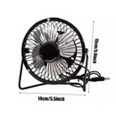 USB Desk Fan 4 Inch Metal Frame Black Portable Table Fan, 1 Piece