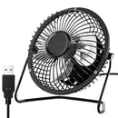 USB Desk Fan 4 Inch Metal Frame Black Portable Table Fan, 1 Piece