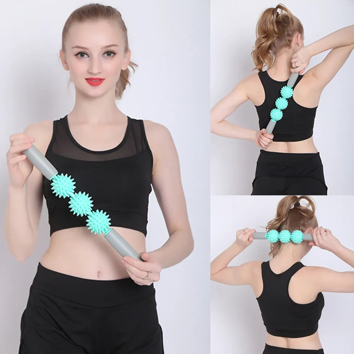 Massage Exercise Roller Yoga Stick for Muscle Fitness Home Gym - Orange