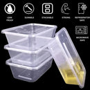 50PCS Food-Grade Disposable Square Takeout Container 750/1000ml - 1000ml