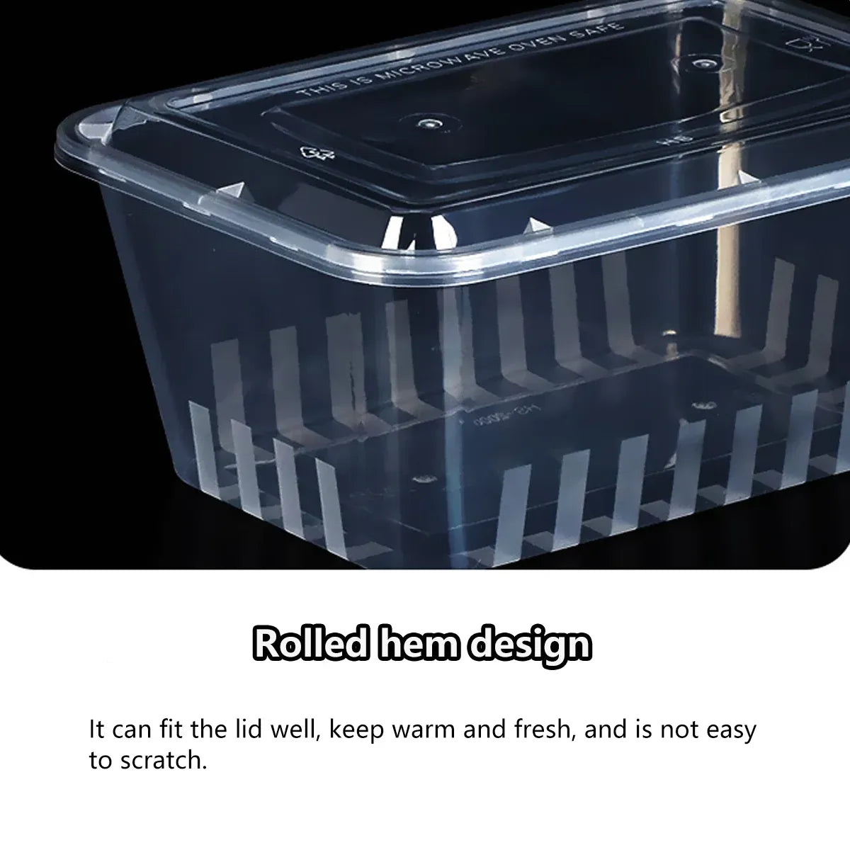 50PCS Food-Grade Disposable Square Takeout Container 750/1000ml - 1000ml