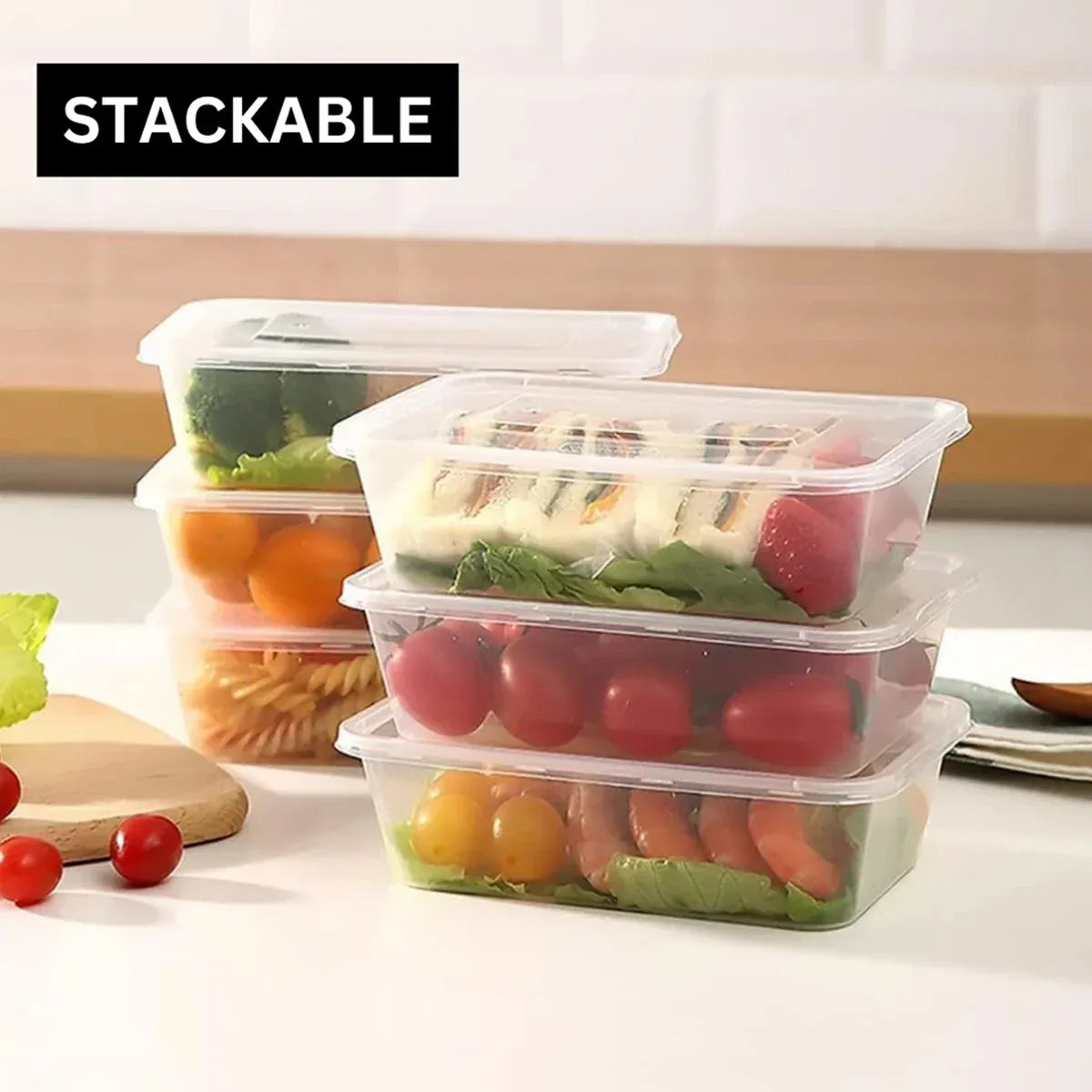 50PCS Food-Grade Disposable Square Takeout Container 750/1000ml - 750ml