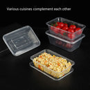 50PCS Food-Grade Disposable Square Takeout Container 750/1000ml - 750ml