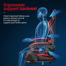Black and Red Gaming Chair with Footrest and Lumbar Support