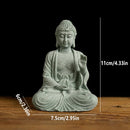 Buddha Statue Ornament in Green Sandstone Zen Craft for Home