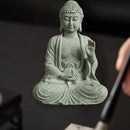 Buddha Statue Ornament in Green Sandstone Zen Craft for Home