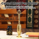 Vintage Calligraphy Quill Pen Set with Ink Wax Seal and Letter Opener  Description