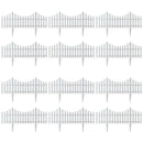 White Garden Edging Fence Panels 60 x 33 cm - 12 Pieces