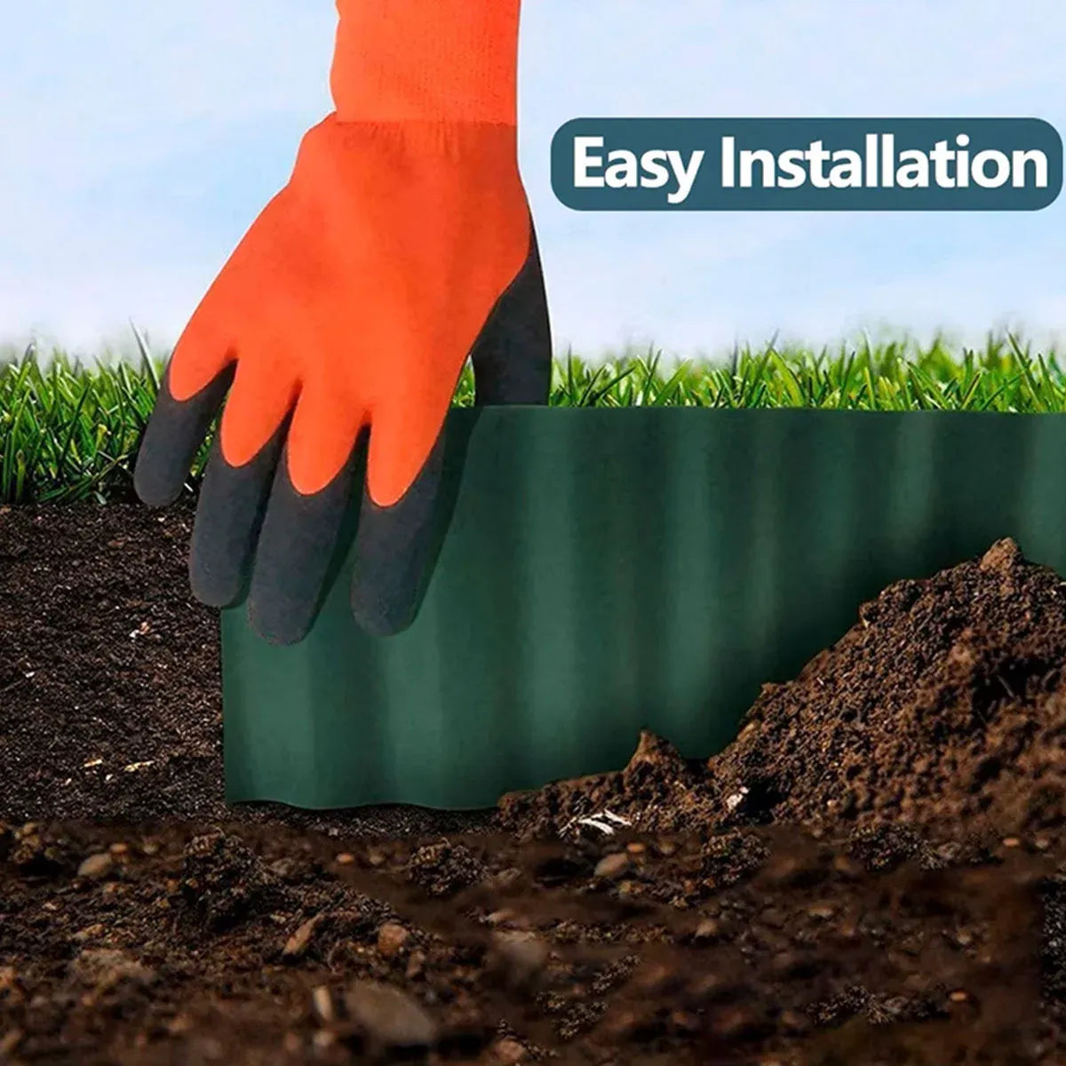 Green Garden Landscape Edging Border Flexible Lawn Fence Roll Outdoor Decor - 15cm