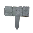 20pcs Garden Fence Edging Plastic Lawn Border for Outdoor Yard Flower Bed - Grey