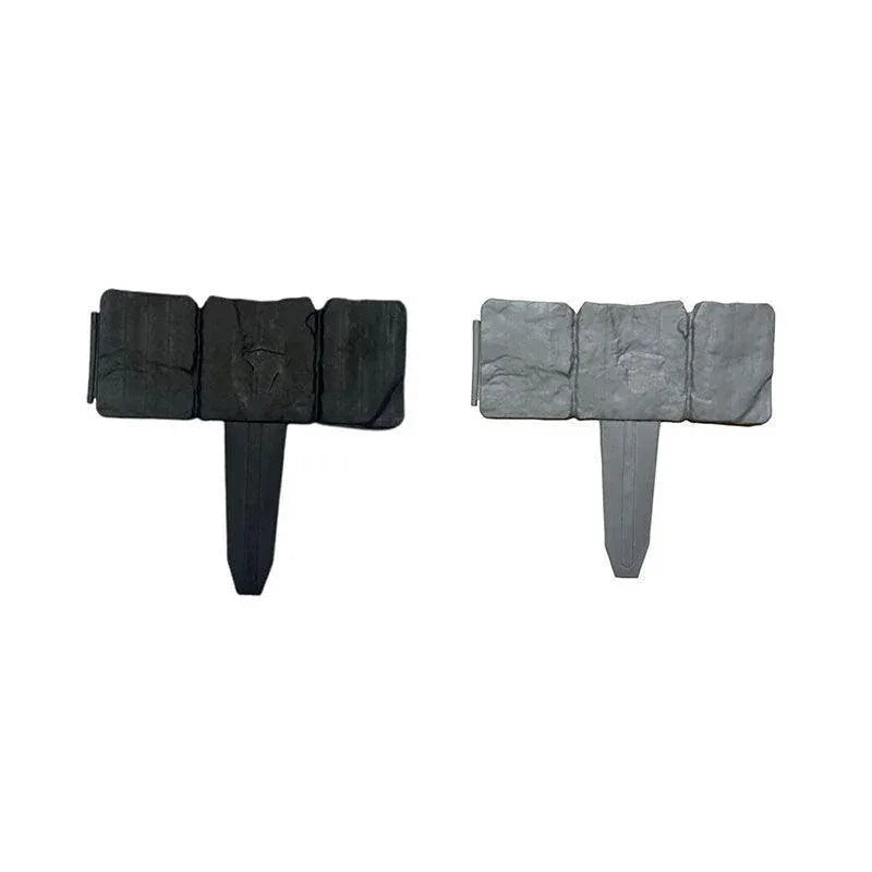 20pcs Garden Fence Edging Plastic Lawn Border for Outdoor Yard Flower Bed - Grey