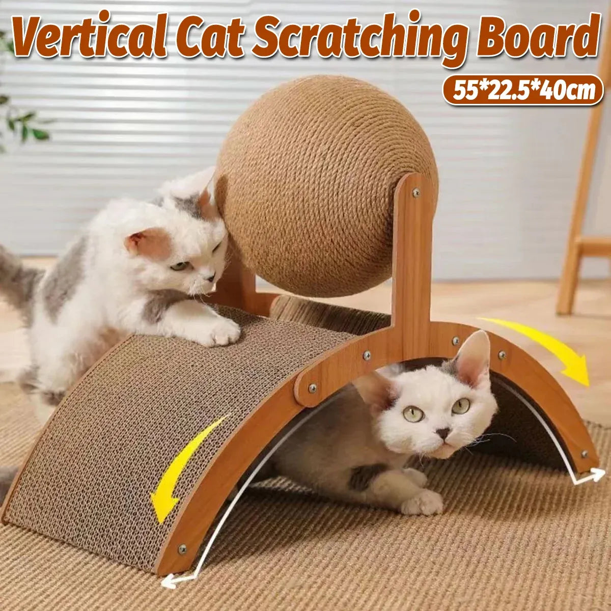 Ferris Wheel Cat Toy Standing Cat Grab Ball Scratch Board Kitten Interactive