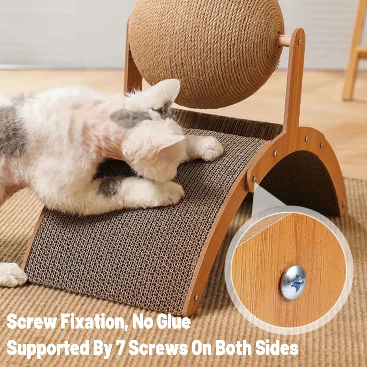 Ferris Wheel Cat Toy Standing Cat Grab Ball Scratch Board Kitten Interactive