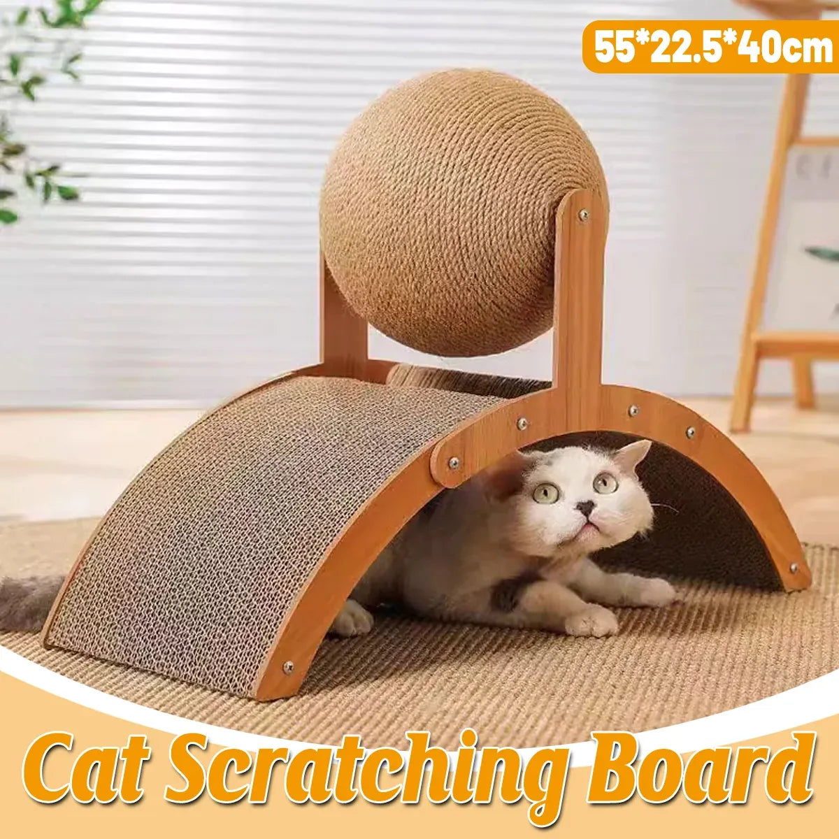 Ferris Wheel Cat Toy Standing Cat Grab Ball Scratch Board Kitten Interactive