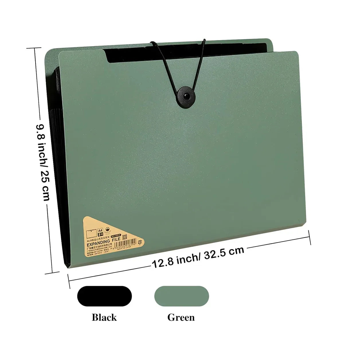 8 Cell File Folder Organizer Bag Test Paper Storage Document Holder School Office - Black