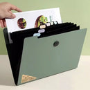 8 Cell File Folder Organizer Bag Test Paper Storage Document Holder School Office - Green
