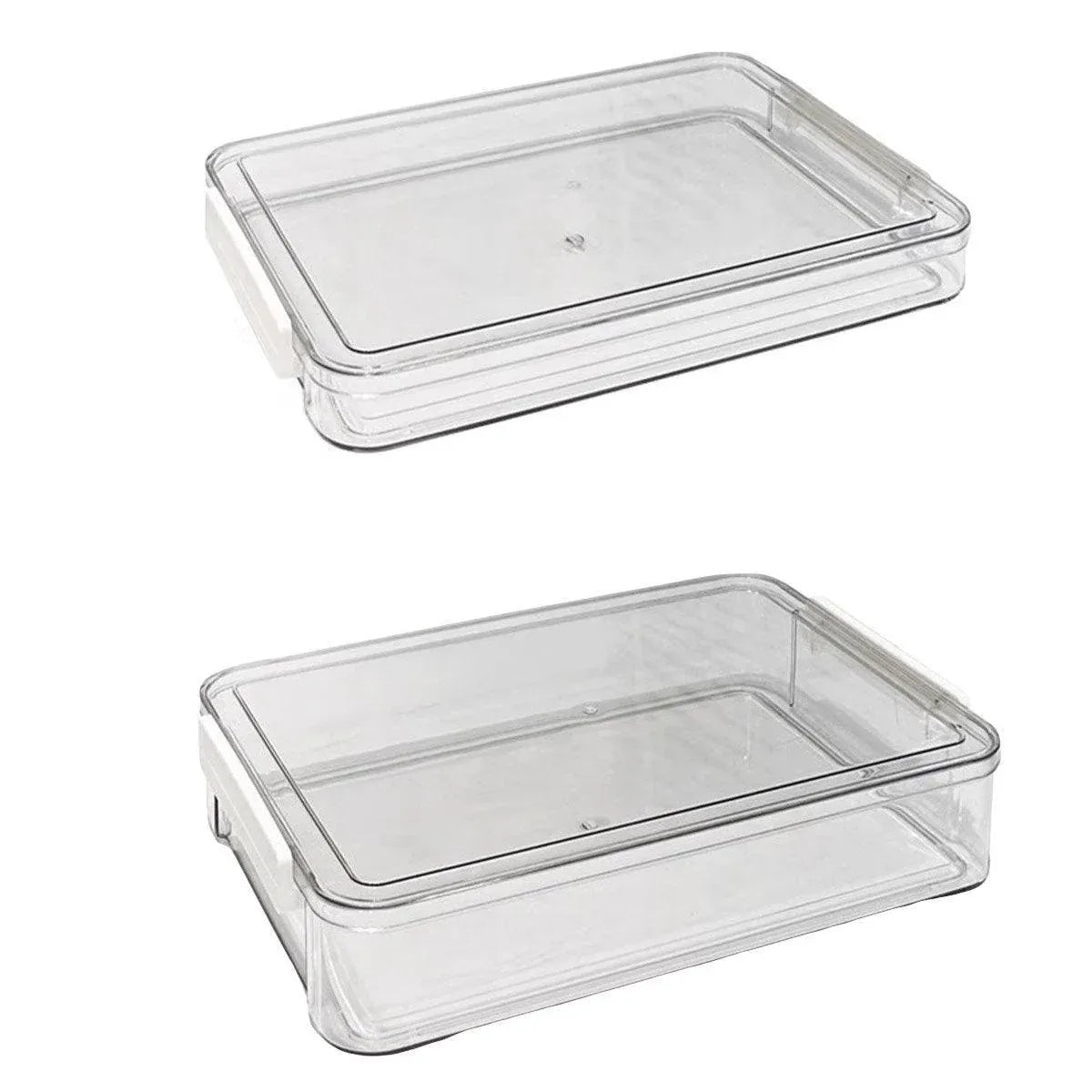 Large Capacity A4 File Storage Box Transparent Plastic Document Organizer Case - Large