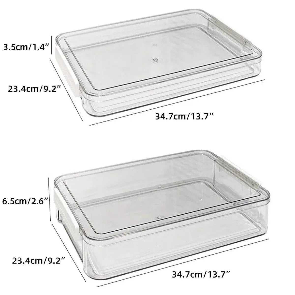 Large Capacity A4 File Storage Box Transparent Plastic Document Organizer Case - Large