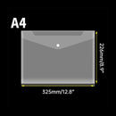 12pcs A4 Plastic File Bag Translucent Document Storage Pouch with Button Closure