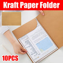 Kraft Paper Folder Set 10pcs Portable Durable File Organizer School Office Use