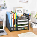 Multi-Tier Desktop Organizer File Holder Document Storage Rack Office Shelf