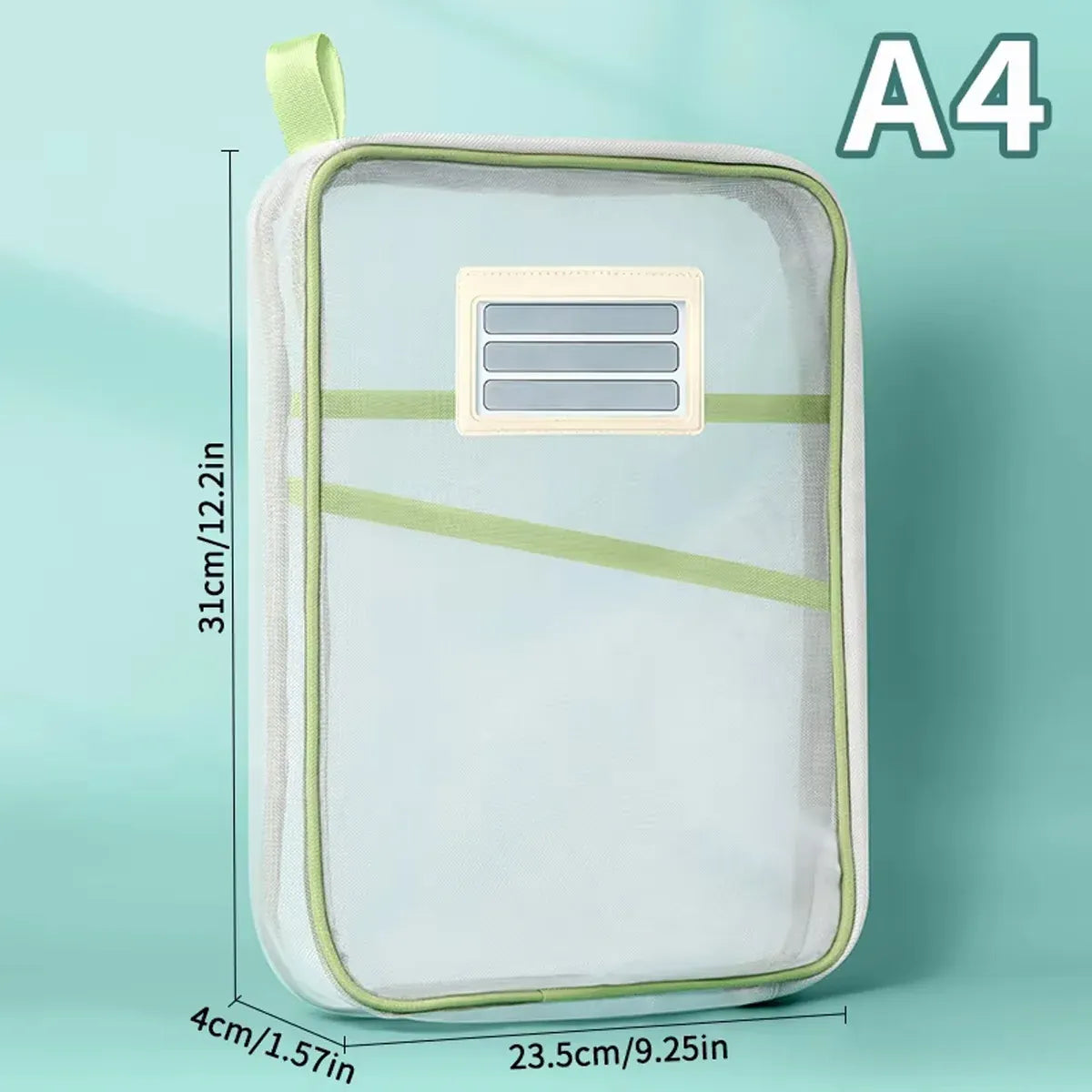 4PCS A4 Clear Zipper File Storage Bags Large Capacity for Documents Books Papers