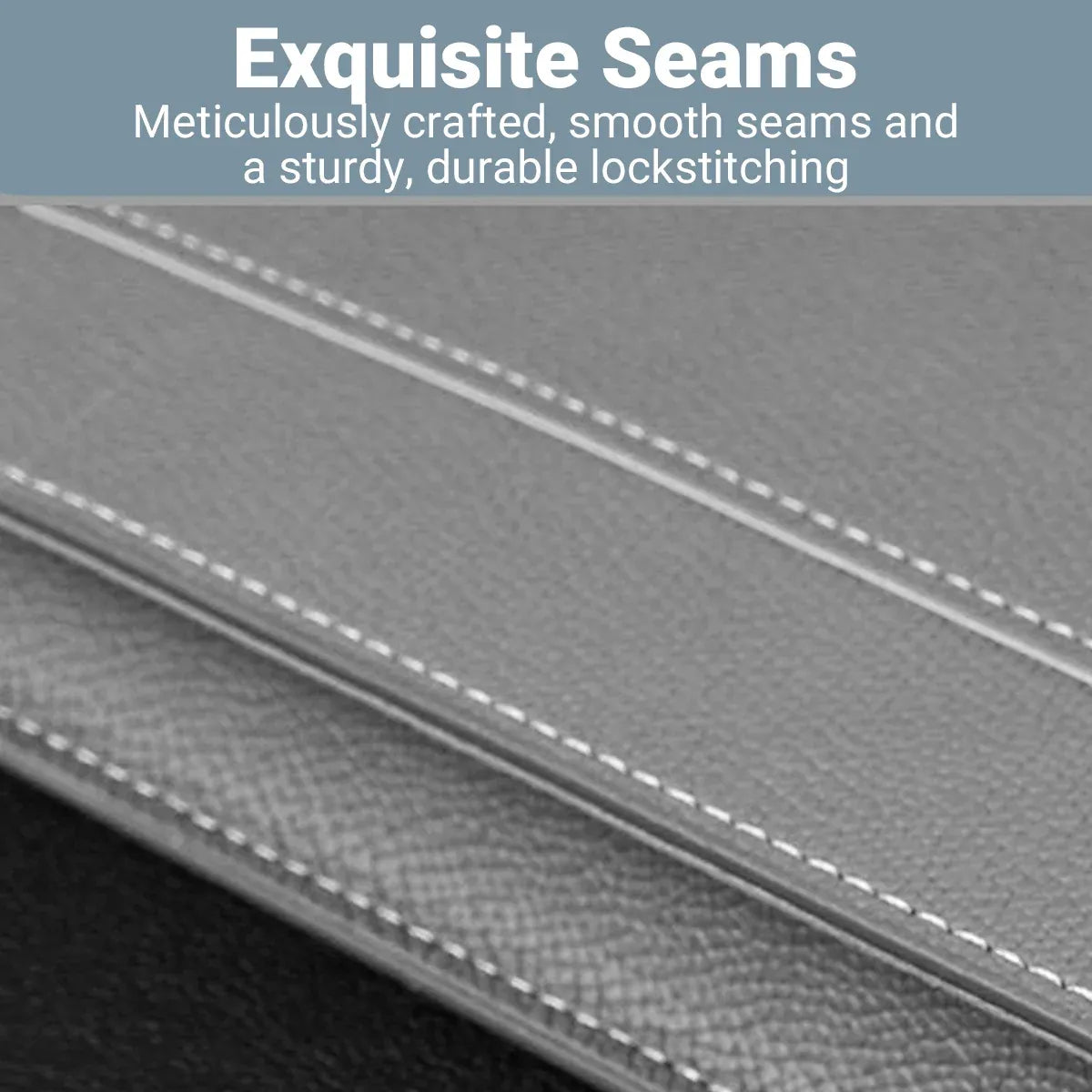 A4 Waterproof Document Bag for Office and School in PU Leather Gray