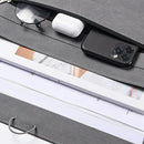 A4 Waterproof Document Bag for Office and School in PU Leather Gray