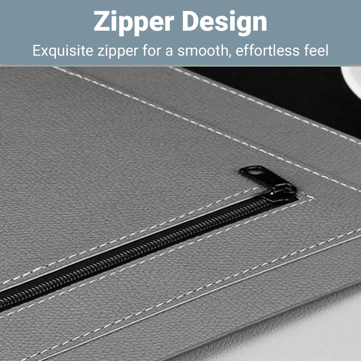 A4 Waterproof Document Bag for Office and School in PU Leather Gray