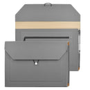 A4 Waterproof Document Bag for Office and School in PU Leather Gray