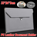 A4 Waterproof Document Bag for Office and School in PU Leather Gray