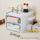 Desktop Pegboard Drawer Storage Shelf Multi Layer Home Office Desk Organiser - 3-Layer