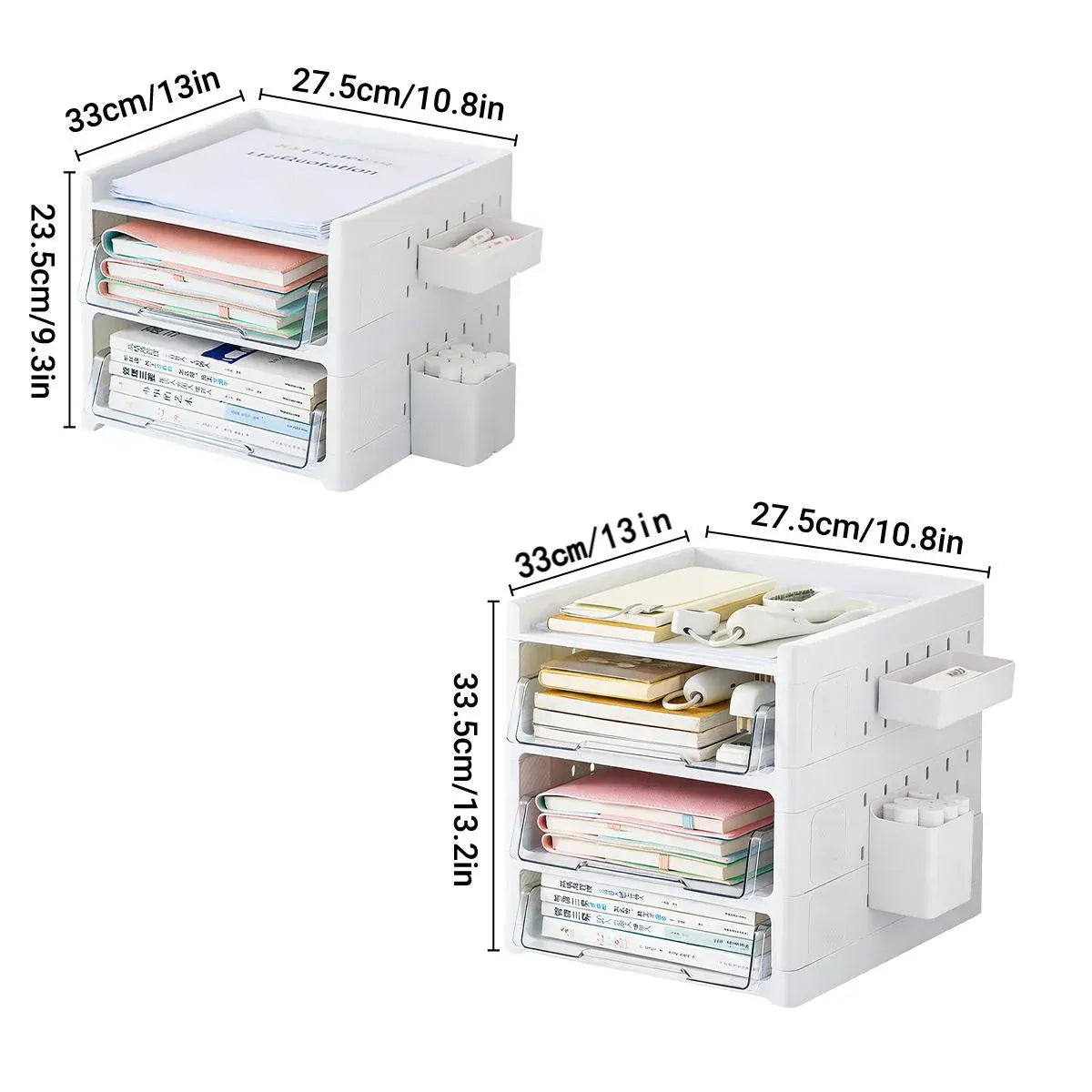 Desktop Pegboard Drawer Storage Shelf Multi Layer Home Office Desk Organiser - 4-Layer