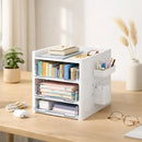 Desktop Pegboard Drawer Storage Shelf Multi Layer Home Office Desk Organiser - 4-Layer