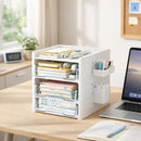 Desktop Pegboard Drawer Storage Shelf Multi Layer Home Office Desk Organiser - 4-Layer
