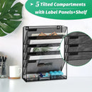 6 Layer Grid File Organizer Office Document Storage Rack Desktop Paper Sorter