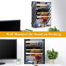 6 Layer Grid File Organizer Office Document Storage Rack Desktop Paper Sorter