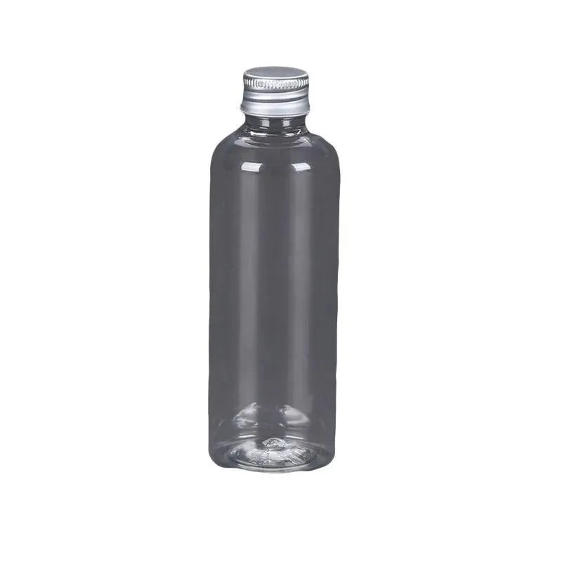50/100pcs Clear Plastic Bottles with Aluminum Caps Liquid Dispenser Containers - 100ml-50pcs