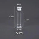 50/100pcs Clear Plastic Bottles with Aluminum Caps Liquid Dispenser Containers - 100ml-50pcs