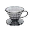 Household Hand Drip Coffee Filter Cup Reusable Plastic Cone Shaped HeatResistant - Grey