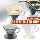 Household Hand Drip Coffee Filter Cup Reusable Plastic Cone Shaped HeatResistant - Transparent