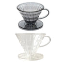 Household Hand Drip Coffee Filter Cup Reusable Plastic Cone Shaped HeatResistant - Transparent