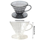 Household Hand Drip Coffee Filter Cup Reusable Plastic Cone Shaped HeatResistant - Transparent