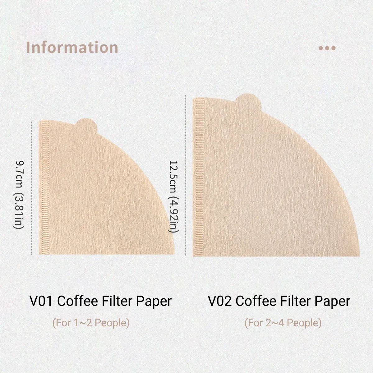 100PCS Coffee Filter Paper Drip Cone Funnel Handmade Filters for Coffee Machine - V02-100PCS