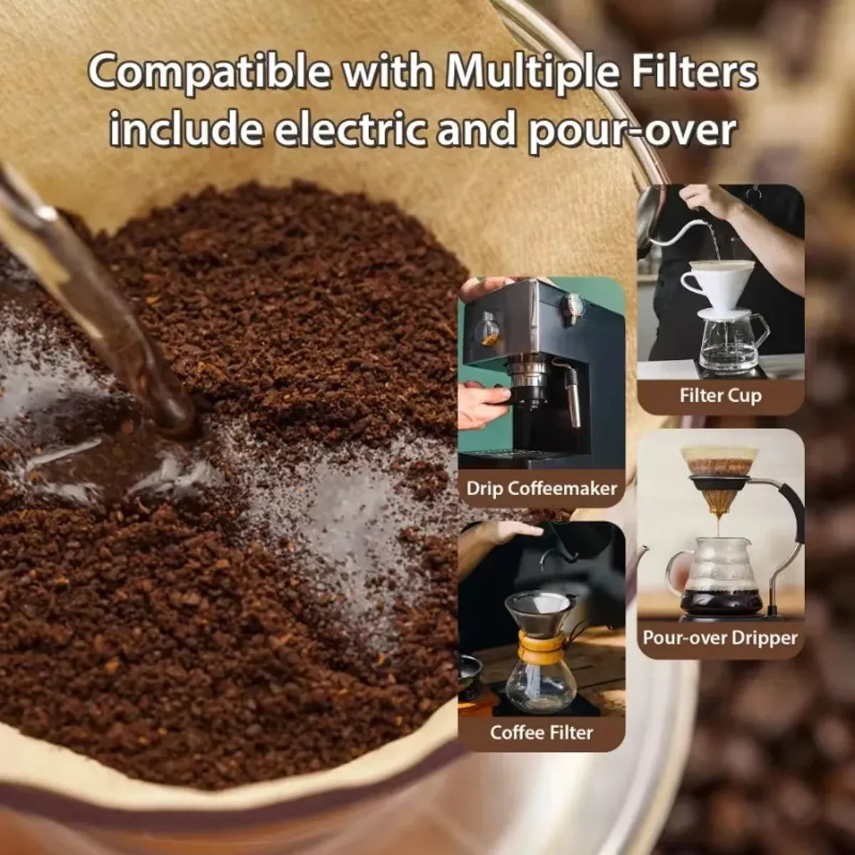100PCS Coffee Filter Paper Drip Cone Funnel Handmade Filters for Coffee Machine - V02-100PCS