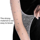 8 Pairs Black White Fishnet Gloves Long Sleeve Rhinestone Party Clubwear